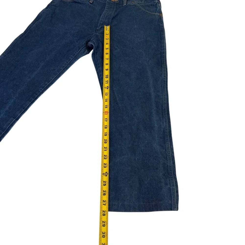 VTG Wrangler 13MWZ Cowboy Cut Jeans Mens 38 Dark Wash Straight Leg Made in USA